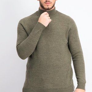 Jeremy Argyle Button Mock Neck Pique Sweater